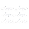 Lot de 6 déco Love argent 20 cm