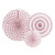 Lot de 3 rosettes décoratives rose pâle 40/32/23 cm