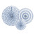 Lot de 3 rosettes décoratives bleu ciel 40/32/23 cm Lot de 3 rosettes décoratives bleu ciel 40/32/23 cm