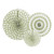 Lot de 3 rosettes décoratives vert clair 40/32/23 cm Lot de 3 rosettes décoratives vert clair 40/32/23 cm