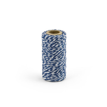 Bobine de ficelle baker twine bicolore baker twine bleu marine 50 m