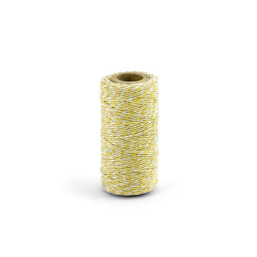 Bobine de ficelle baker twine bicolore jaune 50 m