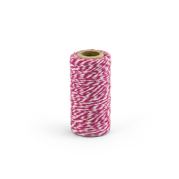 Bobine de ficelle baker twine bicolore fuschia 50 m
