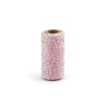Bobine de ficelle baker twine bicolore rose 50 m