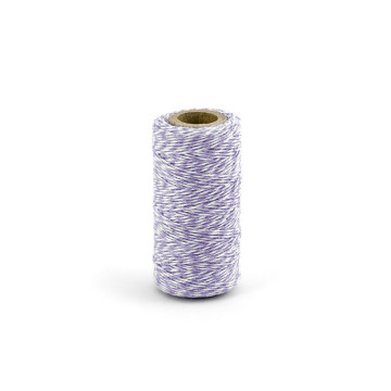 Bobine de ficelle baker twine bicolore lilas 50 m