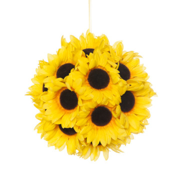 Boule Tournesol jaune à suspendre 18 cm