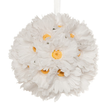 Boule gerberas blancs à suspendre 23 cm