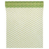 Chemin de table chevron organza vert et or 28cm  x 5 m