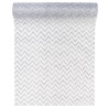 Chemin de table chevron organza blanc/argent  28cm  x 5 m