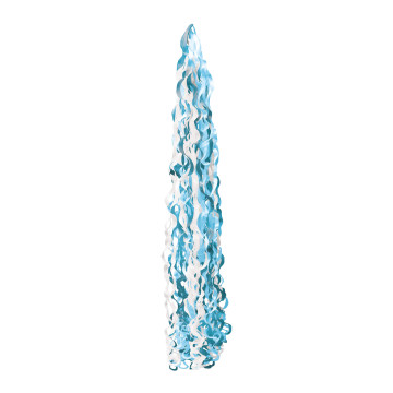 Pompon de rubans bleus pour ballon 15 x 86 cm