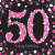 Lot de 16 serviettes jetables Sparkling Celebration rose 50 ans 33 x 33 cm