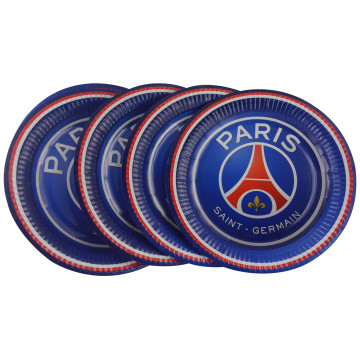 Lot de 6 assiettes jetables PSG en carton D 23 cm