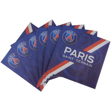 Lot de 20 serviettes jetables PSG 33 x 33 cm