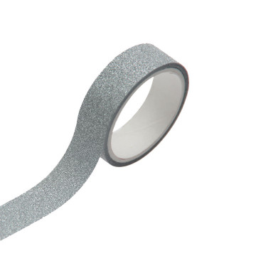 Lot de 5 Rouleaux de ruban adhésif argenté pailleté 1,5 cm x 3 m