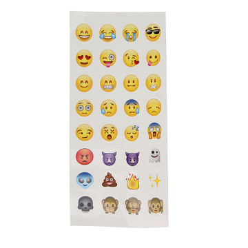 Planche de stickers Smiley multicolores D 2 cm