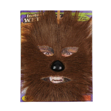 Masque loup-garou marron avec nez noir marron adulte