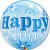 Ballon Bubble Happy Birthday Etoile bleu 55 cm