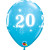 Lot de 6 ballons anniversaire Etoile 20 ans bleus en latex 27 cm