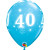 Lot de 6 ballons anniversaire Etoile 40 ans bleus en latex 27 cm