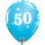 Lot de 6 ballons anniversaire Etoile 50 ans bleus en latex 27 cm