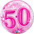 Ballon Bubble anniversaire 50 ans Etoile rose 55 cm