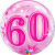 Ballon Bubble anniversaire 60 ans Etoile rose 55 cm