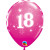 Lot de 6 ballons anniversaire Etoile 18 ans roses en latex 27 cm