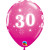 Lot de 6 ballons anniversaire Etoile 30 ans roses en latex 27 cm