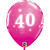 Lot de 6 ballons anniversaire Etoile 40 ans roses en latex 27 cm
