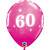 Lot de 6 ballons anniversaire Etoile 60 ans roses en latex 27 cm