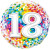 Ballon anniversaire 18 ans Rainbow Confetti 45 cm