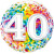 Ballon anniversaire 40 ans Rainbow Confetti 45 cm