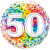 Ballon anniversaire 50 ans Rainbow Confetti 45 cm
