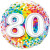 Ballon anniversaire 80 ans Rainbow Confetti 45 cm