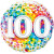 Ballon  anniversaire 100 ans Rainbow Confetti 45 cm