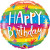 Ballon Happy Birthday Rainbow stripes 45 cm