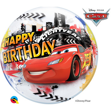 Ballon Bubble Cars Happy Birthday 55 cm