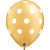 Lot de 25 ballons Polka pois or en latex 27 cm