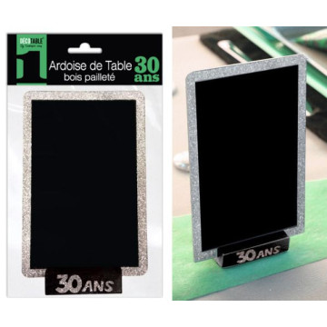 Ardoise de table 30 ans bois pailleté