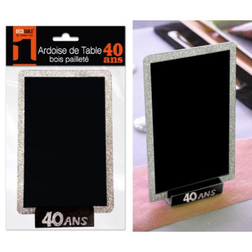 Ardoise de table 40 ans bois pailleté