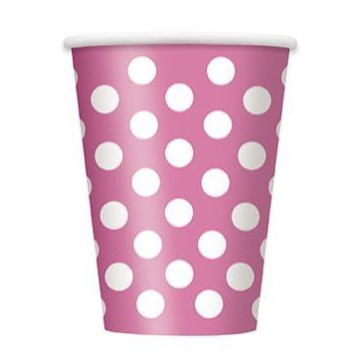 Lot de 6 gobelets jetables Anniversaire fuschia 25 cl