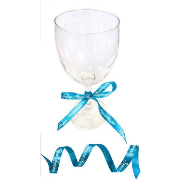 Ruban satin Joyeux Anniversaire bleu océan 4 m