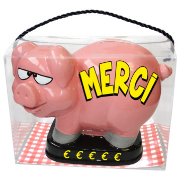 Tirelire Cochon Merci