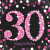 Lot de 16 serviettes jetables Sparkling Celebration rose 30 ans 33 x 33 cm