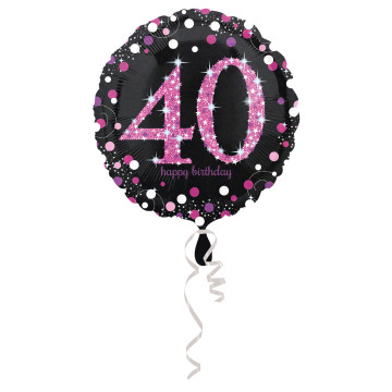 Ballon Sparkling Celebration rose Birthday 40 ans