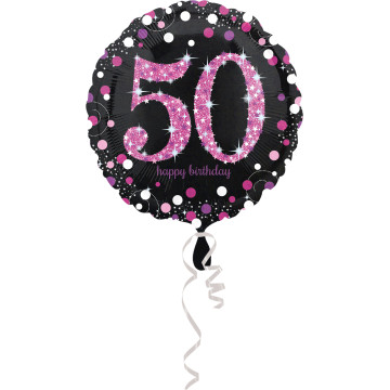 Ballon Sparkling Celebration rose Birthday 50 ans