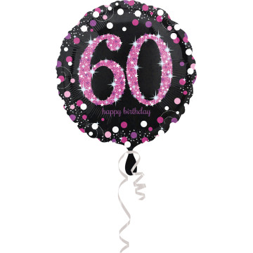 Ballon Sparkling Celebration rose Birthday 60 ans