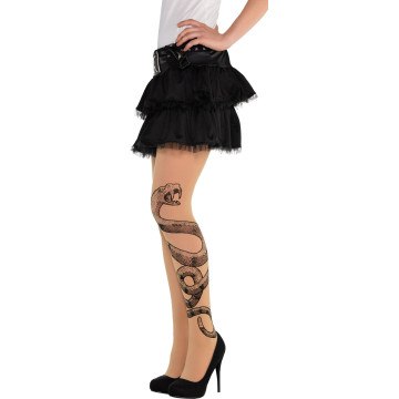 Paire de collants Vaudou Witch Doctor avec serpent Halloween