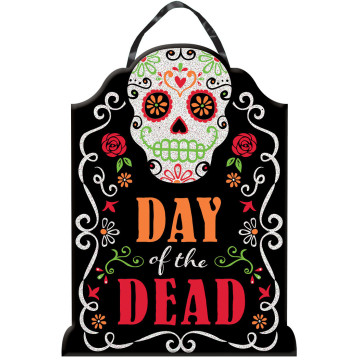 Panneau Jour des Morts à suspendre Halloween 40,6 cm x 30,4 cm