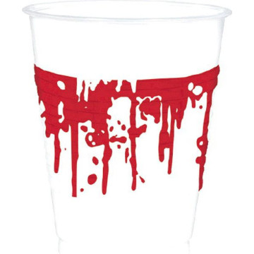 Lot de 10 gobelets en carton tâches de sang  Halloween40 cl